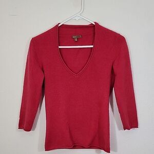 Cris dark pink cashmere v-neck sweater size medium